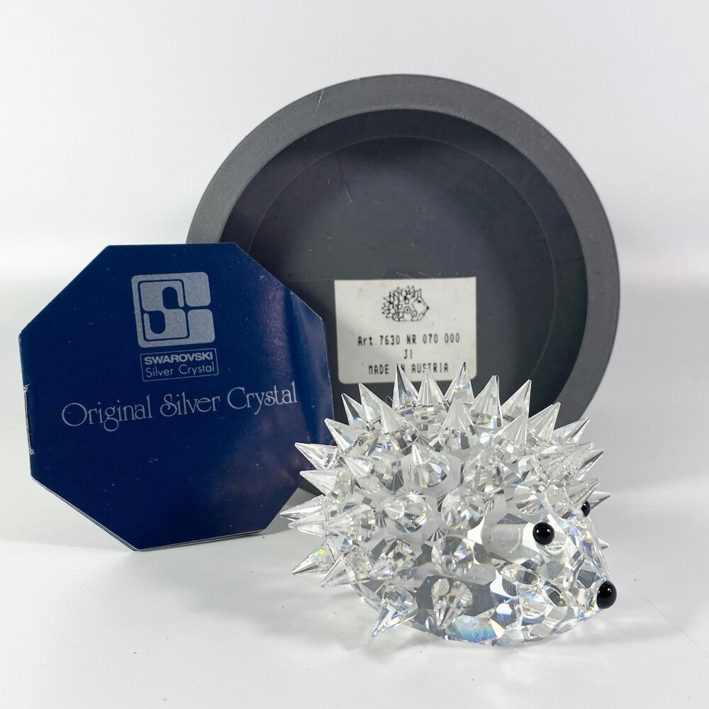 Swarovski Large Hedgehog with Silver Whiskers with Box & CoA